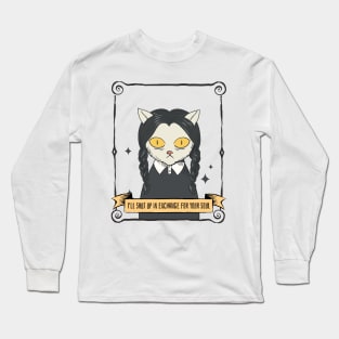 Ill Shut Up In Exchange For Your Soul Wednesday Addams Inspired Long Sleeve T-Shirt